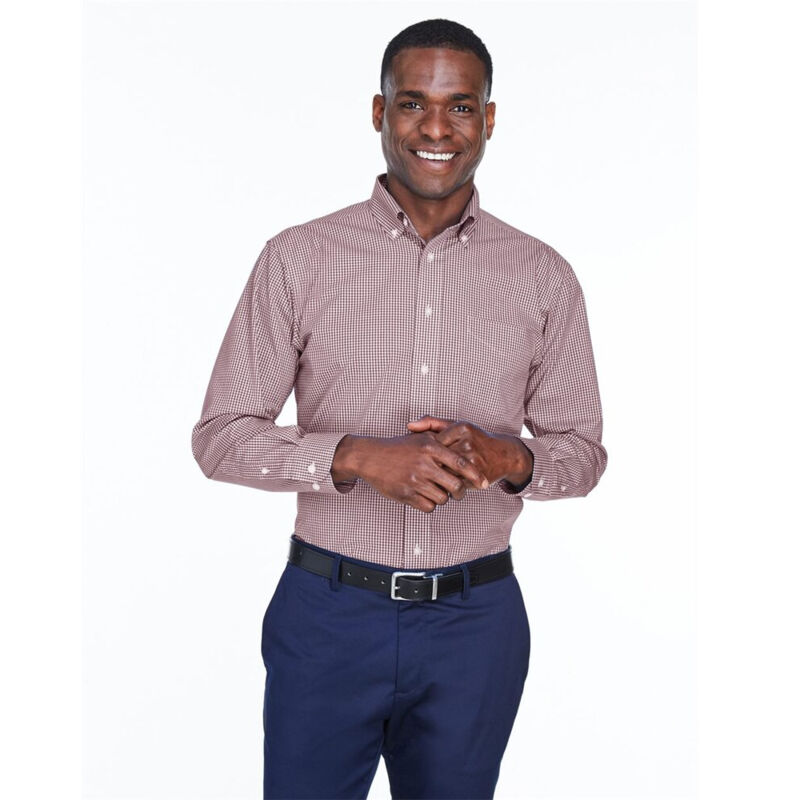 Men's Crown Collection® Gingham Check Woven Dress Shirt Thumbnail