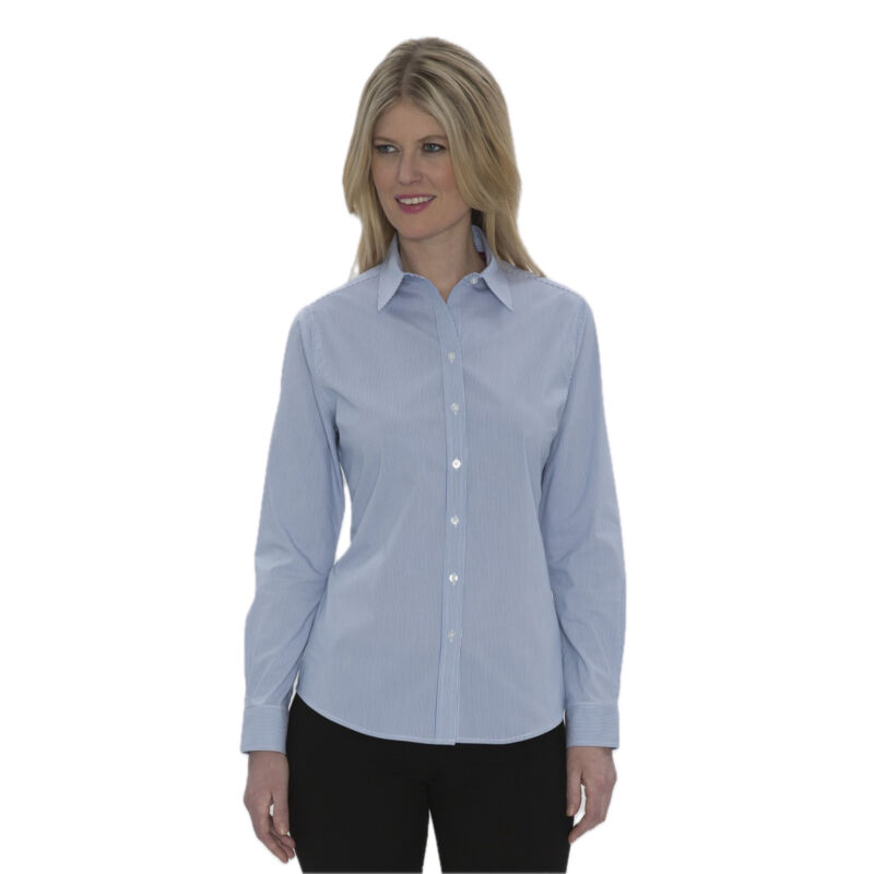 COAL HARBOUR® MINI STRIPE STRETCH WOVEN LADIES' SHIRT Thumbnail